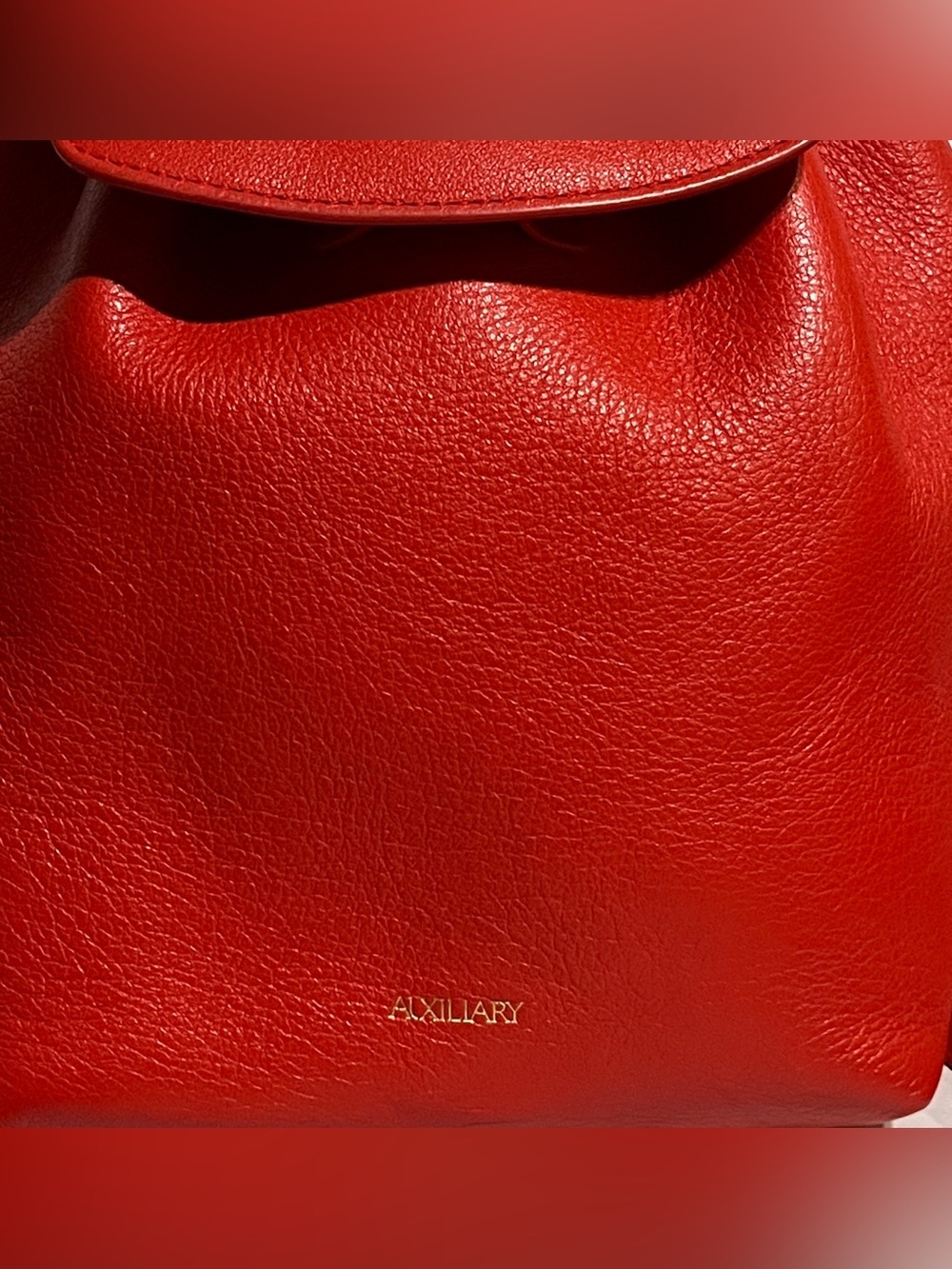 Auxiliary Micro Beyeren Red Leather Drawstring Backpack - Women - Picture 5 of 8